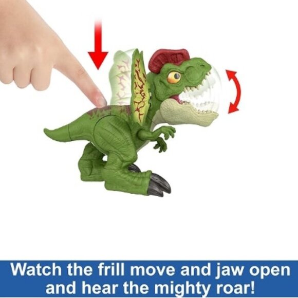 Jurassic World Dilophosaurus Dinosaur Toy Green & Red Mattel 🆕⌚📦🏃💨🚚 - Picture 7 of 16